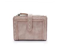 ETZRYSYB Purses for Women Vintage Short Wallet with Coin Pocket Two Folding Multifunctional Hasp Simple Wallet Brand Ladies Purse Thread Small Bag(Pink)