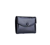 ETZRYSYB Purses for Women Women Leather Three-Fold Wallets Design Coin Purse Oil Wax Leather Ladies Zipper Purse(Schwarz)