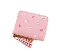 ETZRYSYB Purses for Women Women Small Wallet Ladies Mini Tassel Wallet Cute Girl Short Zipper Lovely Leather Coin Purse Female Hand Wallet Purse(Pink)