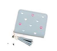 ETZRYSYB Purses for Women Women Small Wallet Ladies Mini Tassel Wallet Cute Girl Short Zipper Lovely Leather Coin Purse Female Hand Wallet Purse(Blue)