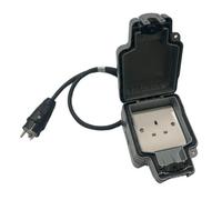 Eu 2 Pin Schuko Plug To 13A Uk Plug Socket Travel Adaptor With Ip66 Weatherproof Enclosure