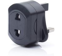 EU 2 Pin To UK 3 Pin Adaptor Plug Converter Electric Socket 2 Pin To 3 Pin Charger Europe European Shaver for Travel Universal Home useable (Black, Pack of 1)