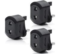 EU 2 Pin To UK 3 Pin Adaptor Plug Converter Electric Socket 2 Pin To 3 Pin Charger Europe European Shaver for Travel Universal Home useable (Black, Pack of Two)