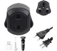 EU 2 Pin To UK 3 Pin Fused Adaptor Plug For Shaver/Toothbrush Black adapter European to UK Adapter EU/US to UK Plug Adaptor (2)
