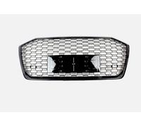 EU Auto Parts Front Grille compatible with Audi A6 Avant S6 C8, RS6 Style Honeycomb Mesh, Gloss Black, 2019-2023