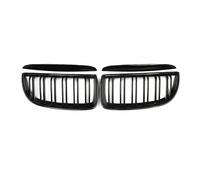 EU Auto Parts Gloss Black Dual Slat Front Kidney Grille Compatible with BMW 3 Series E90 E91 2005-2008 -Replacement Front Bumper Grill Set (Left & Right)