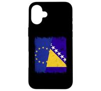 EU Bosnia And Herzegovina Half Flag European Union Bosnia Case for iPhone 16 Plus
