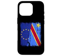 EU Congo Half Flag European Union Congolese Pride Jersey Case for iPhone 16 Pro
