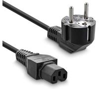 EU Europe French German Spain Italy etc C15 Power Supply Cord Cable Plug with Notch - IEC Socket Hot Conditioned for Cisco Switches, PC, Monitor Server, Wall Paper Stripper Steamer, Crock Pot 2m Long