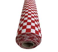 EU Fabric Chefs Check Fabric | Black and White Checked Upholstery Gingham | Buffalo Plaid Fabric Material by The Metre UK | Checkerboard Drill Cloth for Tablecovers (Red-1 Meter)