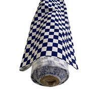 EU Fabric Chefs Check Fabric | Black and White Checked Upholstery Gingham | Buffalo Plaid Material by The Metre UK | Checkerboard Drill Fabric Cloth for Tablecovers (Royal Blue-Sample)