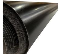 EU Fabric Gloss Faux Leather Fabric | Waterproof Nylon Backed Upholstery for Chair and Dressmaking | Vinyl Leatherette Material by The Metre UK | Ideal for Outdoor Usage - Black 1 Metre x 150cm