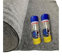 EU Fabrics 4 Way Stretch Carpet with Spray Adhesive | Auto Lining Headliner Fabric and Heat Resistant Carpet Lining Glue | Van Heavy Duty Adhesive Spray (Anthracite, Sample 10x10cm)