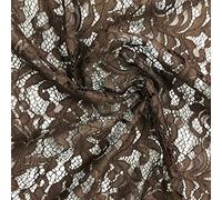 EU Fabrics Corded Lace Fabric - Perfect for Dress Material Bride and Bridesmaids Wedding Clothing, Elegant Home Table Cloth and Curtain - Sold per Metre (Light Brown - 1 Meter)