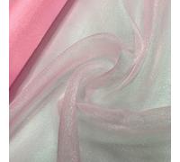 EU Fabrics Crystal Organza Fabric | Nylon Shimmer Finish Material for Sewing | Lightweight and Durable Fabric Ideal for Dressmaking, Costumes and Dancewear (Baby Pink)