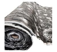 EU Fabrics Double Sided Quilted Print Fabric | Lightweight Padded Material for Sewing | Clearance Quilted Lining Fabric by The Metre (Fur Black Backing, 1 Metre x 147cm)