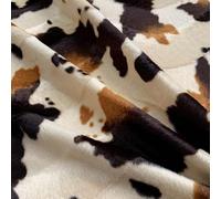 EU Fabrics Faux Fur Pony Skin Fabric | Animal Print Velboa Fabric for Blankets | Soft Short Pile Furry Material for Costumes (Brown Cow, 1 Metre x 147cm)