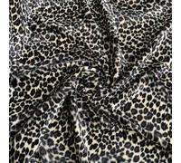 EU Fabrics Faux Fur Pony Skin Fabric | Animal Print Velboa Fabric for Blankets | Soft Short Pile Furry Material for Costumes (Leopard, 1 Metre x 147cm)