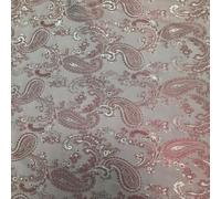 EU Fabrics Paisley Jacquard Lining Fabric | Curtain Lining Upholstery Material for Sewing | Ideal for Draping, Jackets and Skirts | Paisley Design Fabric by the Metre (Dusky RED, 1 Metre x 144cm)