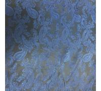 EU Fabrics Paisley Jacquard Lining Fabric | Curtain Lining Upholstery Material for Sewing | Ideal for Draping, Jackets and Skirts | Paisley Design Fabric by the Metre (Blue, 1 Metre x 144cm)