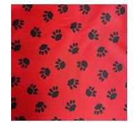 EU Fabrics Paw Prints Canvas Fabric | Waterproof Denier Material for Outdoor Furniture Sewing | Ideal for Pet Bedding, Coats, and Blanket | Canvas Fabric by The Metre (Red, Sample 10x10cm)
