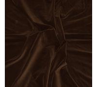 EU Fabrics Premium 100% Cotton Velvet Fabric | Soft Plain Upholstery Material | Ideal for Costumes, Dressmaking, Home Decor, Curtains & Crafts | Sold by The Meter (Brown - Sample 10CM x 10CM)