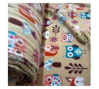 EU Fabrics Printed Anti Pill Fleece Fabric | Breathable Upholstery Material for Sewing Jackets | Camouflage Soft, Warm Fleece Blanket Fabric by The Metre (Owls, Hedgehogs, Foxes, Sample 10x10cm)
