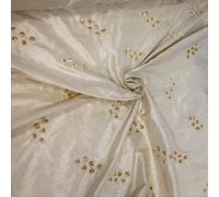 EU Fabrics Pure Silk Dupion Embroidery Fabric | 100% Raw Silk Material for Fancy Dress Crafting | Suitable for Home Furnishings and Curtains | Pure Silk by The Metre (Champagne, Sample 10x10cm)
