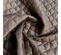 EU Fabrics Quilted Padded Fabric | Showerproof Double Diamond Stitch Material for Jackets and Coats | Waterproof Pre Quilted Polyester Fabric for Sewing (Brown, 1 Metre x 150cm)