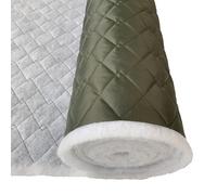 EU Fabrics Quilted Padded Fabric | Showerproof Double Diamond Stitch Material for Jackets and Coats | Waterproof Pre Quilted Polyester Fabric for Sewing (Olive, Sample 10x10cm)