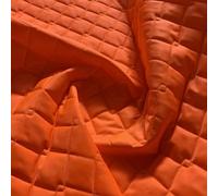 EU Fabrics Quilted Padded Fabric | Showerproof Double Diamond Stitch Material for Jackets and Coats | Waterproof Pre Quilted Polyester Fabric for Sewing (Flo Orange, 1 Metre x 150cm)
