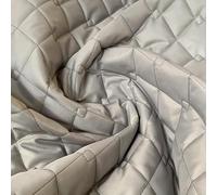 EU Fabrics Quilted Padded Fabric | Showerproof Double Diamond Stitch Material for Jackets and Coats | Waterproof Pre Quilted Polyester Fabric for Sewing (Silver Grey, 1 Metre x 150cm)