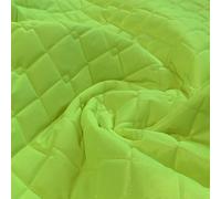 EU Fabrics Quilted Padded Fabric | Showerproof Double Diamond Stitch Material for Jackets and Coats | Waterproof Pre Quilted Polyester Fabric for Sewing (Flo Yellow, 1 Metre x 150cm)