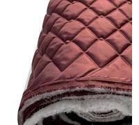EU Fabrics Quilted Padded Fabric | Showerproof Double Diamond Stitch Material for Jackets and Coats | Waterproof Pre Quilted Polyester Fabric for Sewing (Wine, 1 Metre x 150cm)