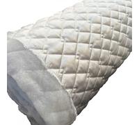 EU Fabrics Satin Quilted Fabric - Soft Quilting Material for Clothing, Bedding, Upholstery, Dress, Bags, Pet Clothing, and Crafts - Durable Fabric for Sewing (White - Sample 10CM X 10CM)