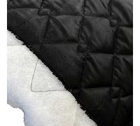 EU Fabrics Satin Quilted Fabric - Soft Quilting Material for Clothing, Bedding, Upholstery, Dress, Bags, Pet Clothing, and Crafts - Durable Fabric for Sewing (Black - 1 Meter X 145CM)