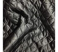 EU Fabrics Satin Quilted Fabric - Soft Quilting Material for Clothing, Bedding, Upholstery, Dress, Bags, Pet Clothing, and Crafts - Durable Fabric for Sewing (Black - Sample 10CM X 10CM)