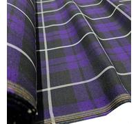 EU Fabrics Viscose Tartan Plaid Fabric | Check Patterned Material for Dressmaking and Clothing | Upholstery Sewing Fabric by The Metre (Purple and White, Sample 10x10cm)