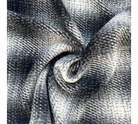 EU Fabrics Wool Feel Blanket Fabric | Upholstery Wool Material for Dressmaking | Soft and Warm Woven Fabric for Throws and Craft (Black Check, Cut by The Metre)