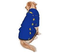 EU Flag Dog Hoodie – Soft & Breathable Polyester Pet Clothes for Medium, and Large Dogs