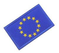 EU Flag Embroidered Patch for Clothes and Hat, Blue Nylon Applique