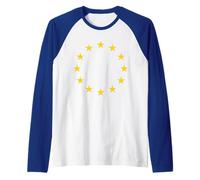 EU Flag Europe European Union Raglan Baseball Tee