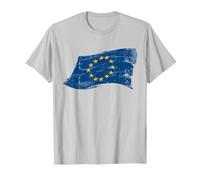 EU Flag Vintage Europe Pro European Union Anti Brexit T-Shirt, Men, Silver Grey, X-Large