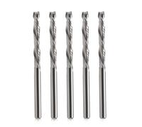 EU_HOZLY 3.175 x 25 mm Up & Down Cut Two Flutes Spiral Carbide Work Tool Cutter for CNC Router Compression Wood Bits Pack of 5