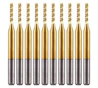 EU_HOZLY Titanium Coat Carbide 1.5mm Endmills CNC Rotary Set Corn Milling Cutter PCB Router Bits Pack of 10