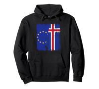 EU Iceland Half Flag European Union Icelandic Jersey Pullover Hoodie
