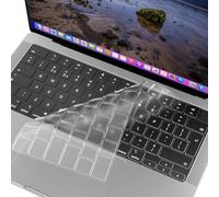 EU Keyboard Layout, Ultra Thin TPU Keyboard Cover for MacBook Air 13.6 Inch 2022-2025,15.3 inch M2 M3 M4 for MacBook Pro 14-in 2022-2025 for MacBookPro16 inch M1 Pro M2 Max 2021-2025 with Touch ID