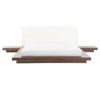 EU King Size Faux Leather Headboard Bed Brown ZEN