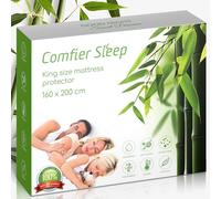 EU King Size Mattress Protector Waterproof 160x200cm - Soft 100% Bamboo Fitted Cover - Hypoallergenic, Naturally Cooling - Bamboo Mattress Protector