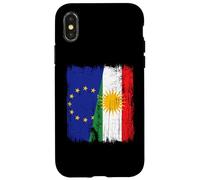 EU Kurdistan Half Flag European Union Kurdish Jersey Case for iPhone X/XS